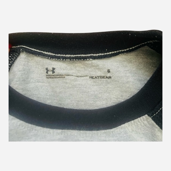 Under Armour casual play shirt top Boys 6 gray black blocks graphic design - Picture 5 of 6